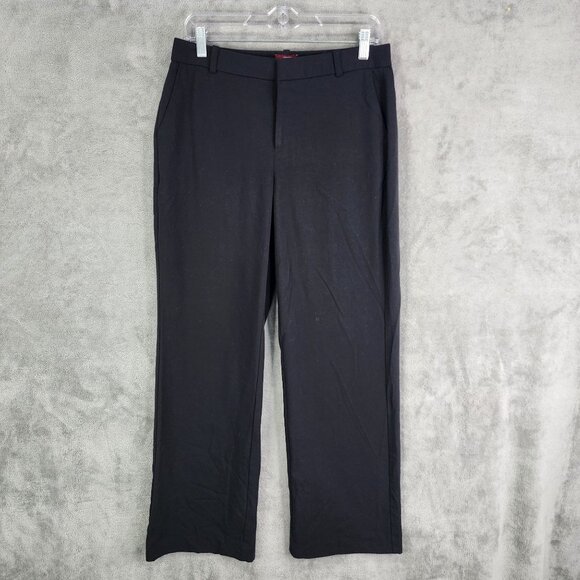 Womens Black Merona Dress Pants Fit 1 Mid Rise Polyester Blend Stretch Size 8 - Picture 2 of 9